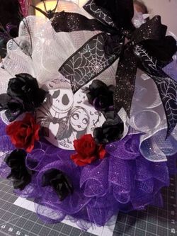 Halloween wreath jack n Sally wreath