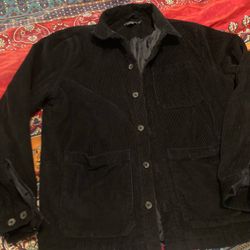 French Connection Black Corduroy Button-Up Jacket