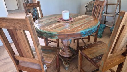 Rustic dining table and chairs