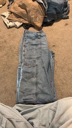 Light Wash Cargo Denim Jeans
