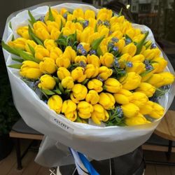 Yellow Tulip Bouquets / Ramos De Tulipanes Amarillos 