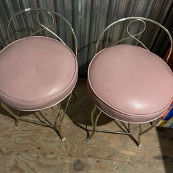 Pink Small Gold Stools Sleek Look 