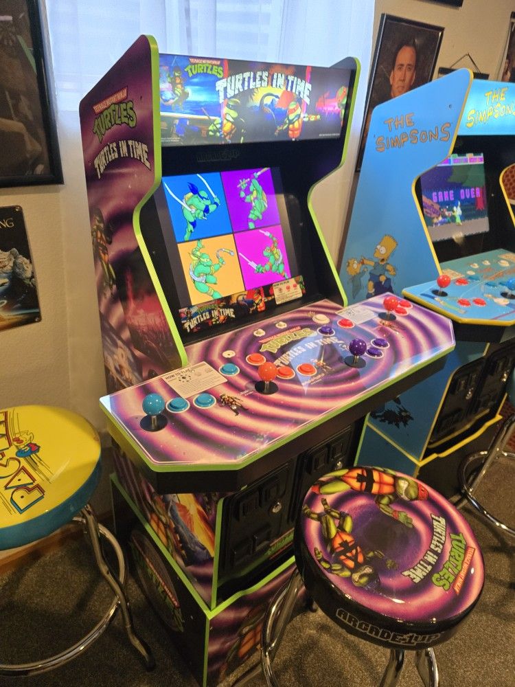 Like New: Arcade1UP - Teenage Mutant Ninja Turtles "Turtles in Time" 2 Games in 1 Arcade 