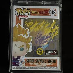 Mint JSA Super Saiyan 2 Gohan GITD Funko Pop 518 Signed Stephanie Nadolny