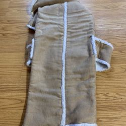 Suede Dog Coat With Faux Sheep-skin Lining