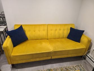 Perdue  Velvet Square Arm Convertible Sofa