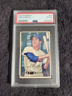 Vintage 1952 Bowman Carl Furillo PSA Graded VG-EX 4 Baseball Card #24