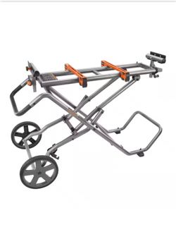 New RIDGID Foldable Mobile Miter Saw Stand with Mounting Braces