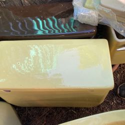 Harvest Yellow Vintage New Toilet Tank And Lid