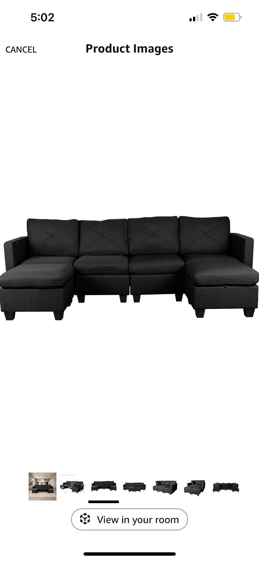 Black Modular Sofa