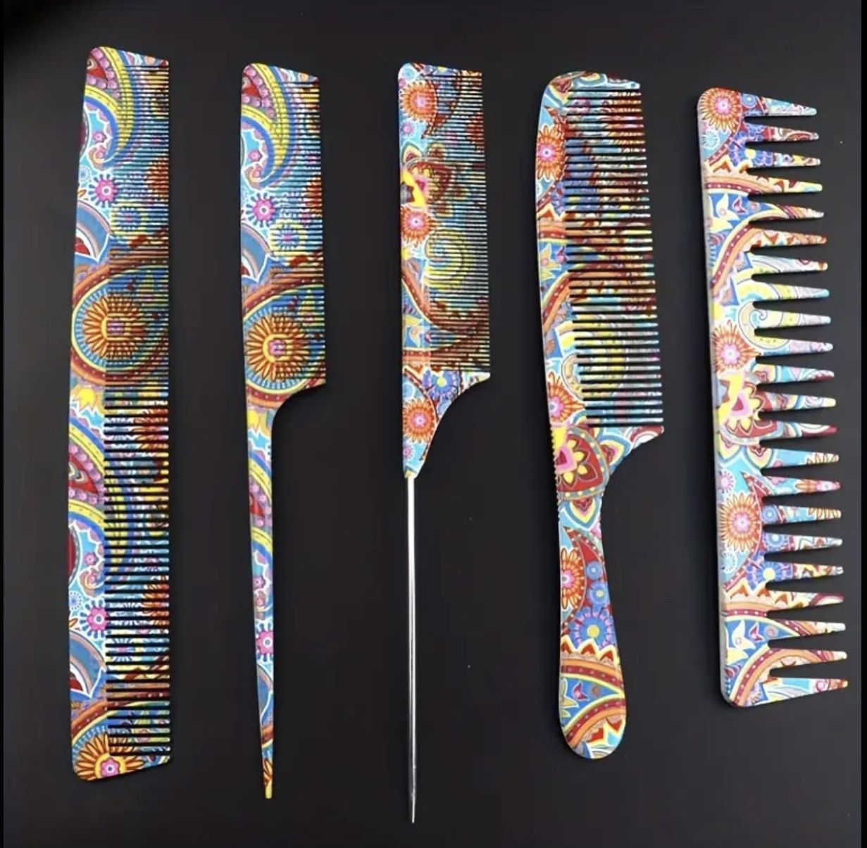 Floral Elegance Hair Comb Set Of 5