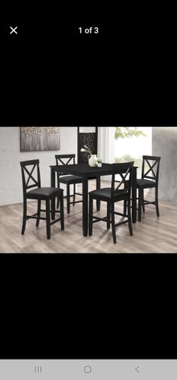 Brand New Black 5pc Counter Height Dining Set