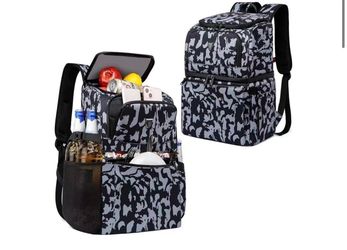 Cooler Backpack 32 Cans Leak Proof Soft Lunch Bag Lightweight Insulated Waterproof Backpack, Large Capacity Soft-Sided Double Decker Cooler Compartmen