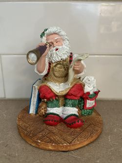 Santas Magical Toyshop Figurine Santa Telescope - Cheryl Ann Christmas Vintage