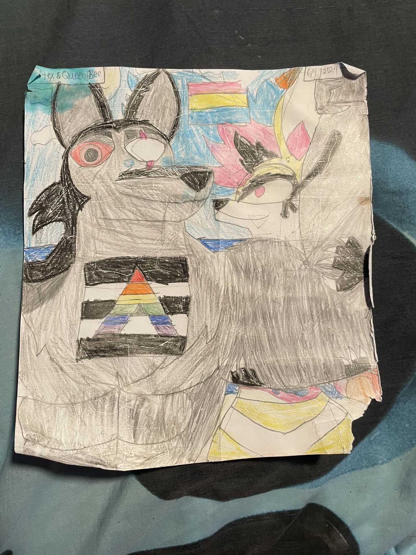 Helluva Boss Beezlebub And Vortex Pride Month Drawing Fan Art