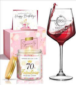 LUCOTIYA 70th Birthday Gifts for Her - Funny & Vintage 1956 Decorations & Ideas