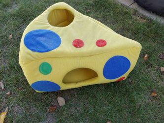 Yellow Cheese-Shaped Cat Play Tunnel House