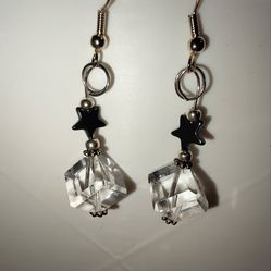 Star hematite and crystal earrings.
