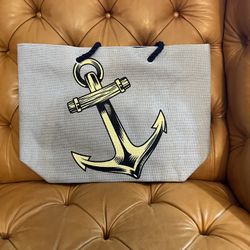 New Blue Paradise Beach Tote With Anchor