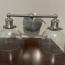 2 Light Brushed Nickel Bathroom Vanity Light