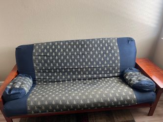 Cherry Hardwood Futon Sofa/Bed, Mattress Included
