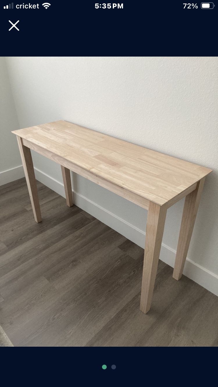 New Unfinished Solid Wood Table- Moving Sale