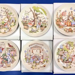Watkins Country Kids 1991 Collectors Dessert Plates 7.5" Complete Set 6 W/BOXES