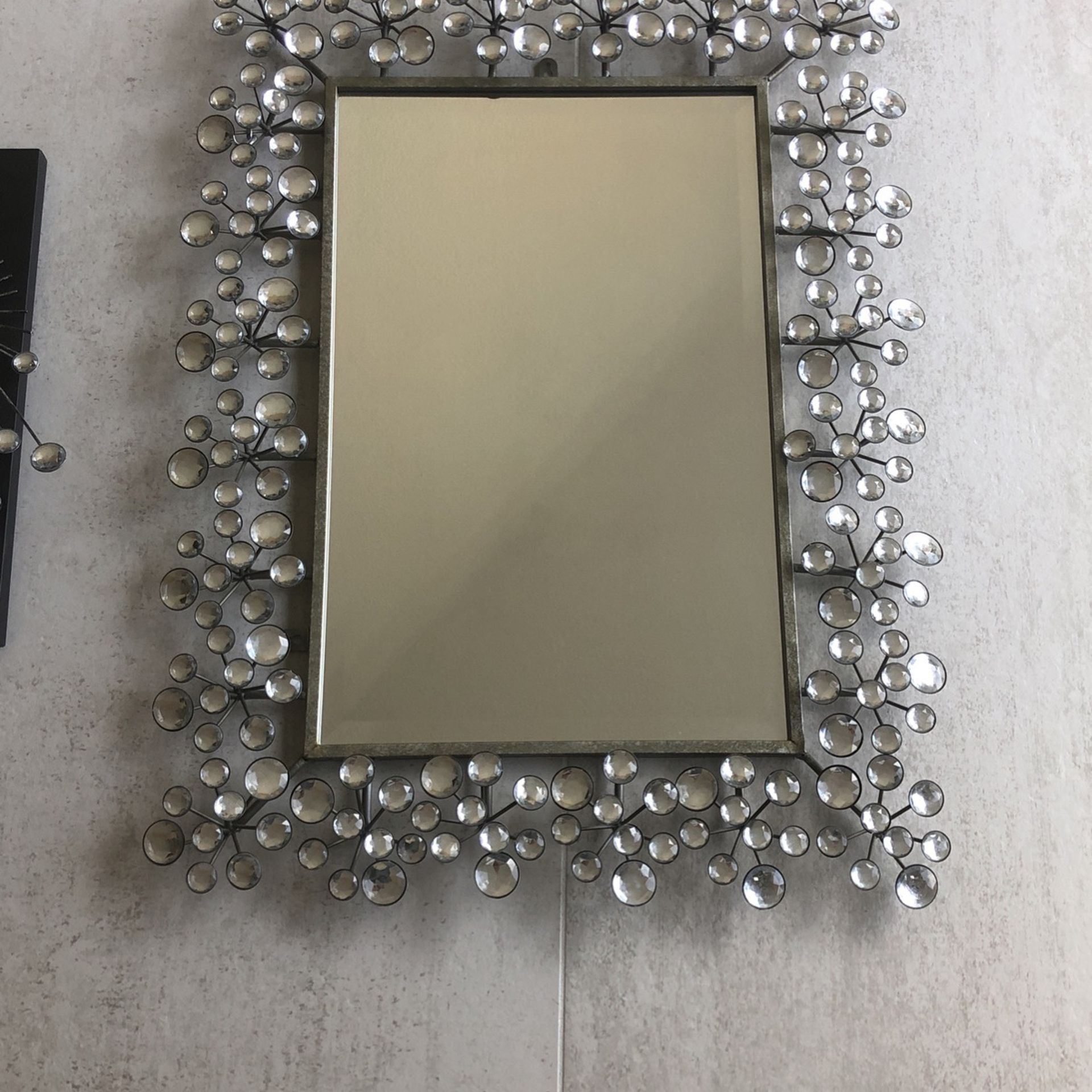 Pier One Silver Mirror With Matching Metal Wall Art