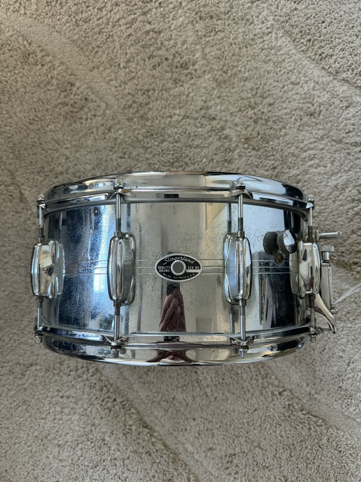 70s Slingerland Chrome over Brass 14”x6.5 TDR Buddy Rich Model Snare Drum