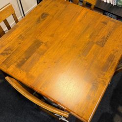 Solid Wood Dining Set – Table + 4 Chairs – $150