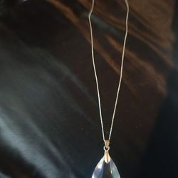 Silver Neackles W Crystal Pendant 