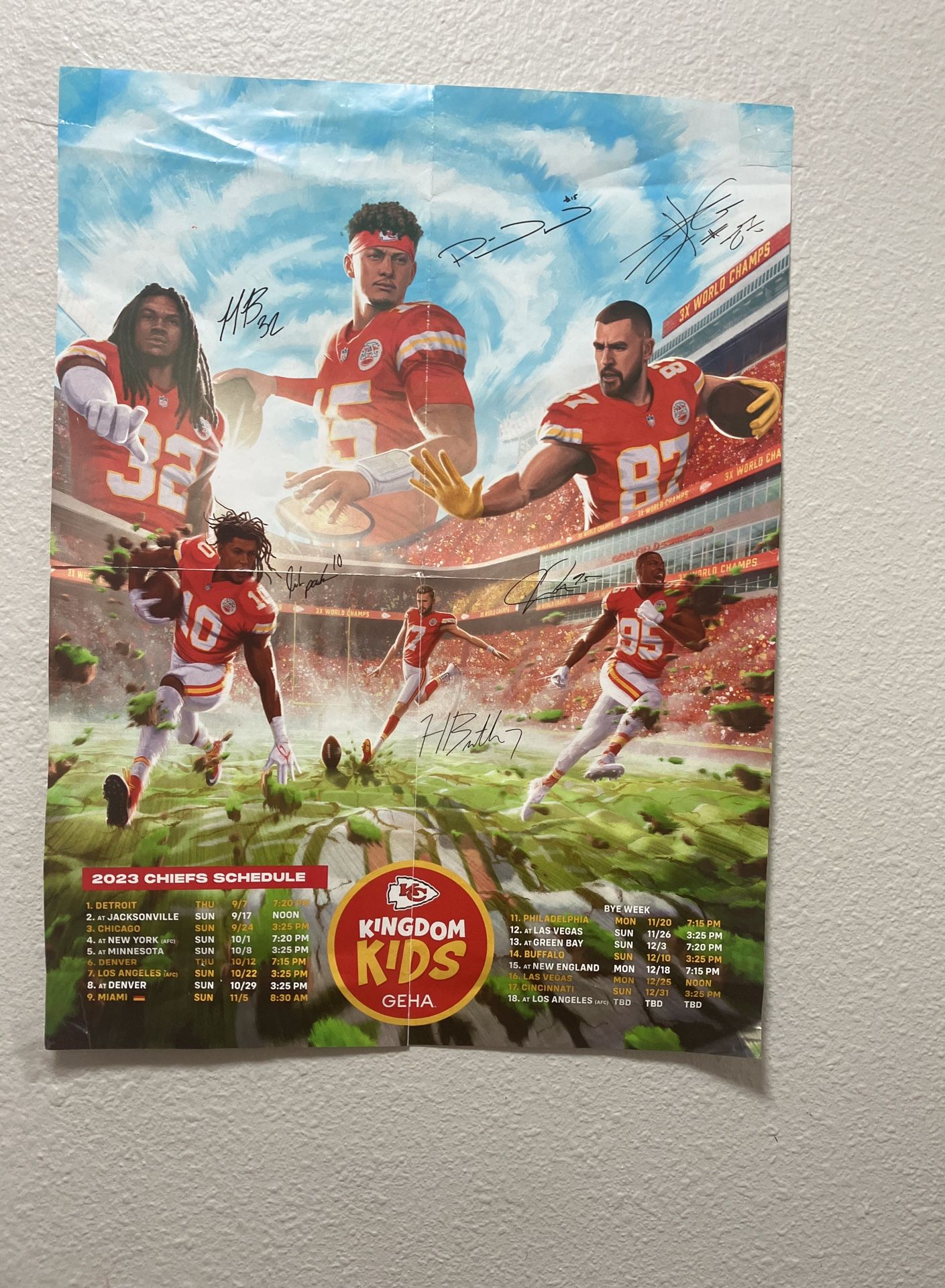 Chiefs Poster With Players’s Signatures