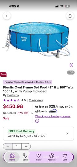 Above the ground pool and all accessories