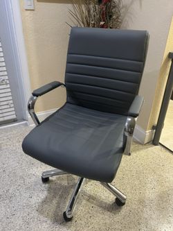 Office Chair Gray Leather