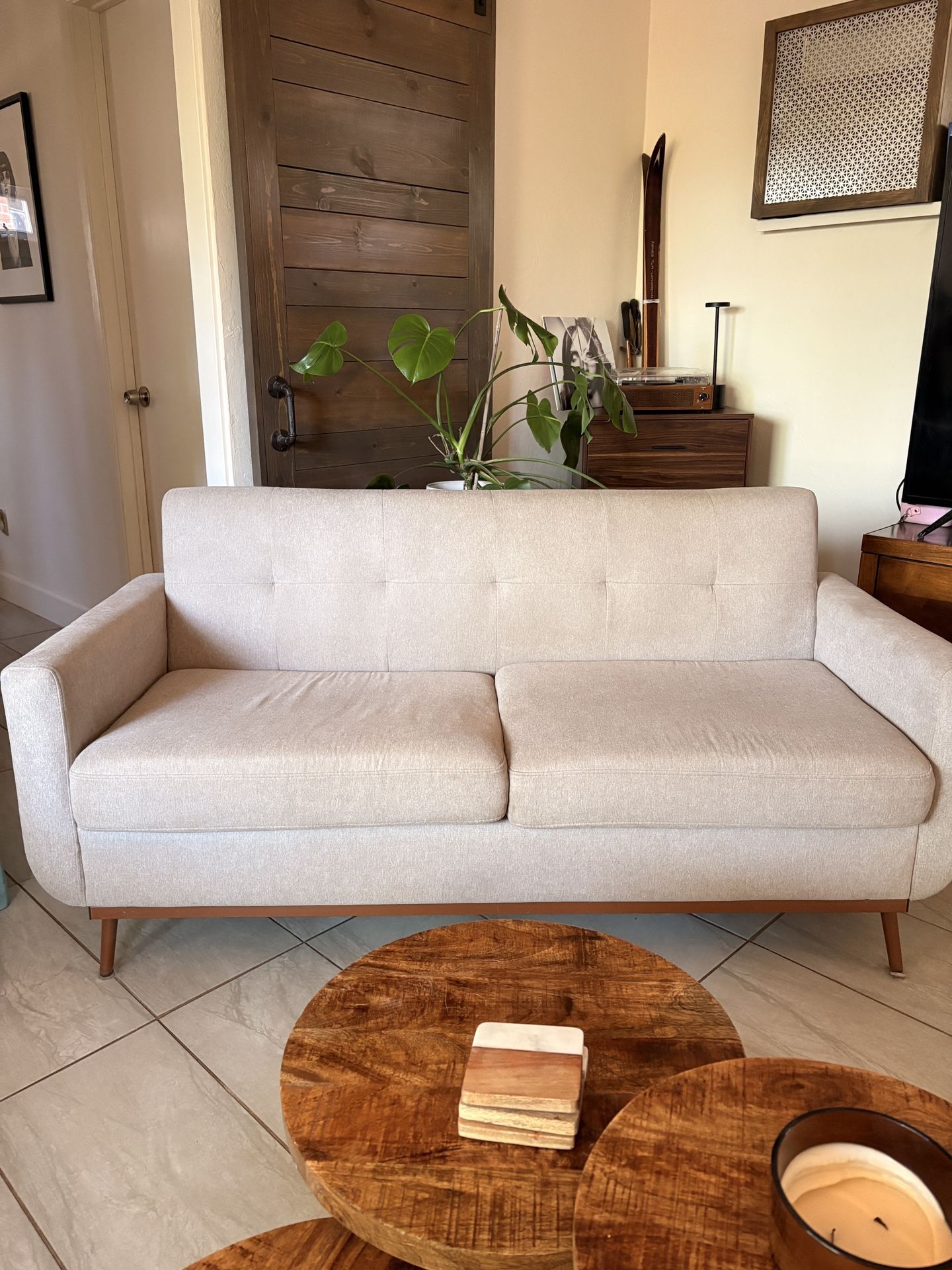 Modern Heather Gray Couch - Used