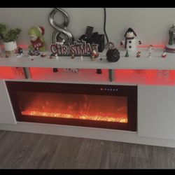 WHITE FIREPLACE tv stands 🔥 