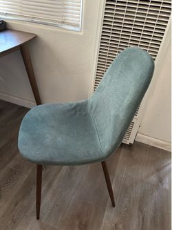 Set of 4 teal chairs