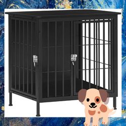 Black Heavy Duty Steel Dog Crate Side Table. New, in box. Unassembled