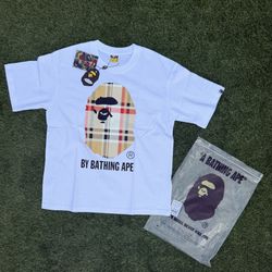 BAPE x Burberry white tee Size M