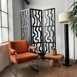 Bombay Company Funky Black 3 Panel Post Mod Room Divider / Screen