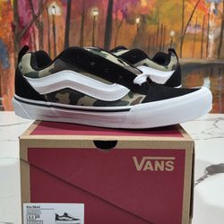 Vans Knu School Camo Black Size 6.5 Youth, 8 Women's New