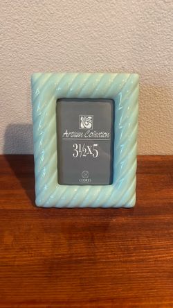 Vintage Baby Blue Ceramic Frame