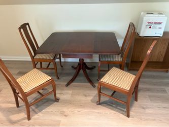 Drop leaf dining room table plus chairs