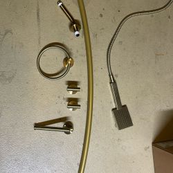 Gold Set Of Washroom Shower With Towel Hook 