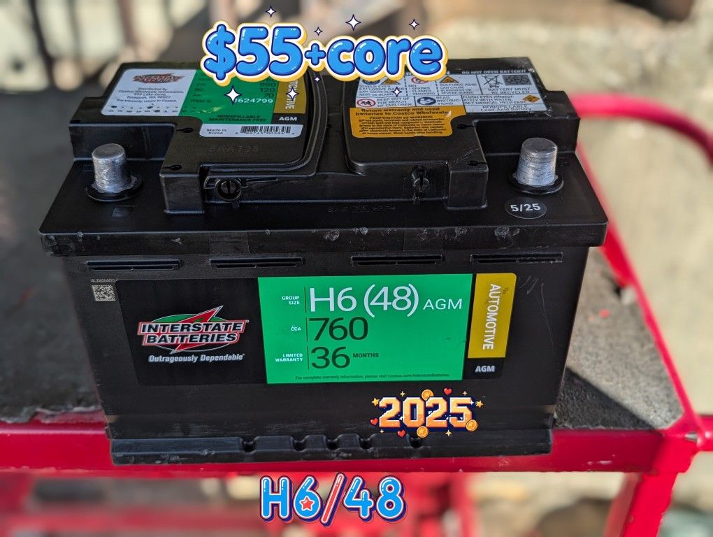 Car Battery Size 48/H6 / AGM