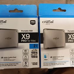 Crucial X9 PRO 2TB Portable SSD, NEW, Solid State Hard drive Mac