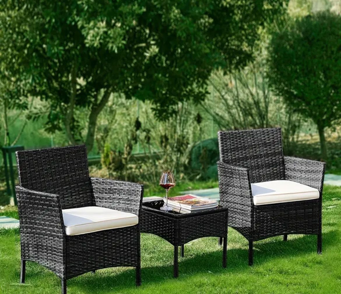 3pcs/sets Outdoor Wicker Rattan Chairs, Waterproof &...