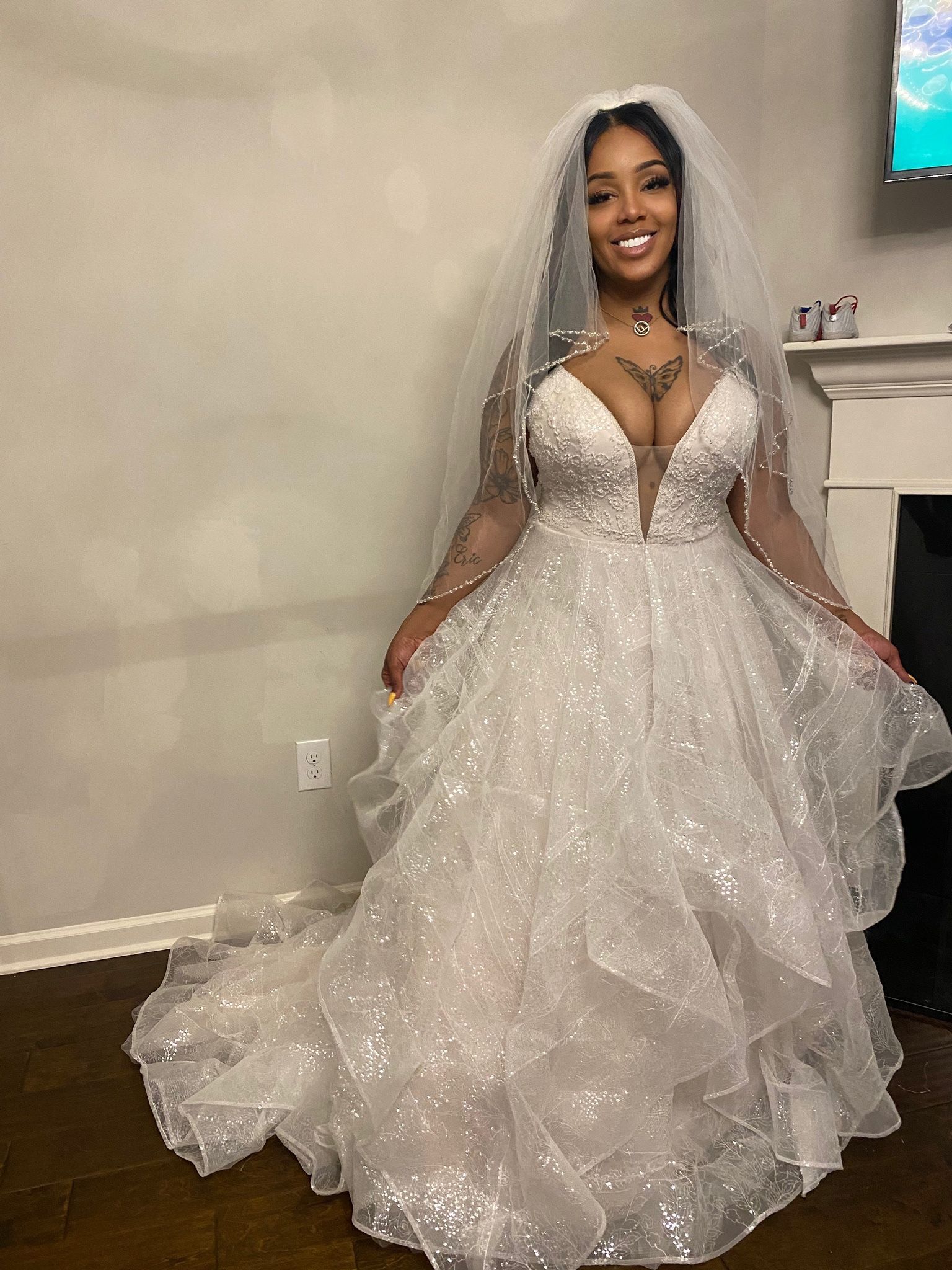Custom Made Tripple Teir Wedding Dress
