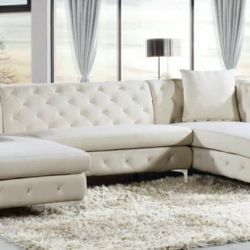 Gail Cream Velvet 3pc. Sectional


