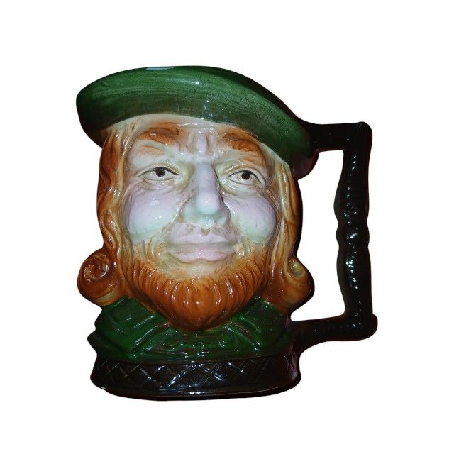 VTG Toby Jug The Irishman Character Mug Stein Green Glossy Made In Japan 5"